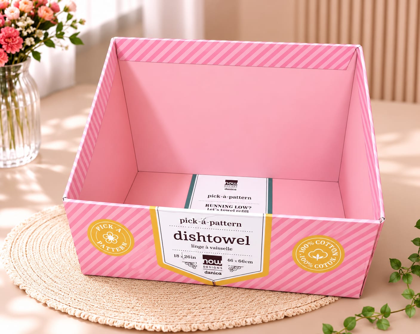 Pink Dish-Towel Display Carton by Eagle Print Care