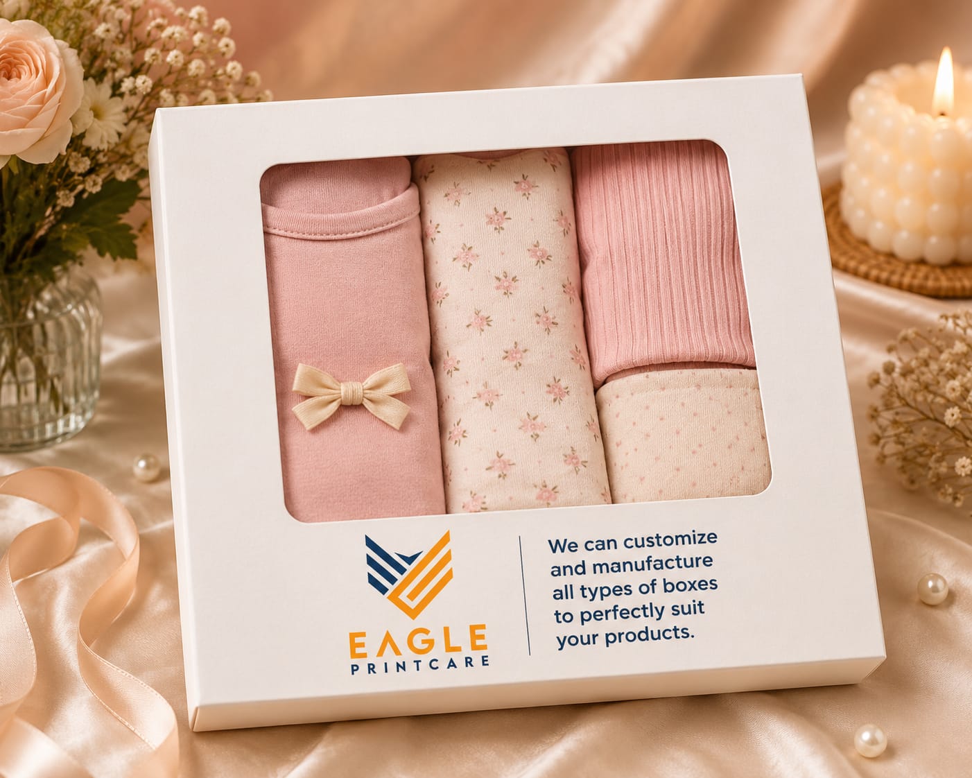 White Textile Window Gift Box by Eagle Print Care