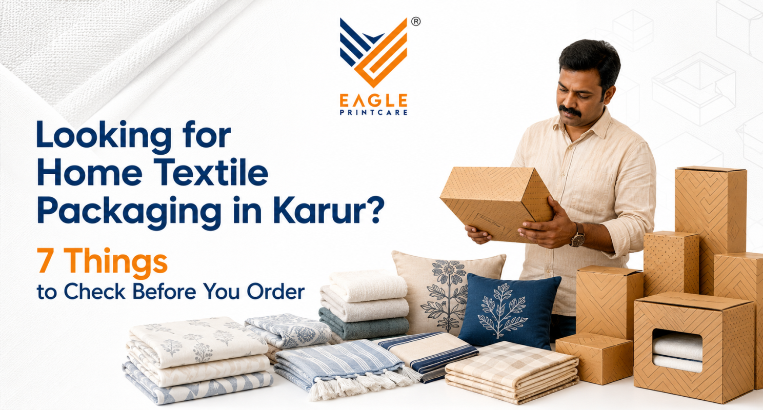 Home textile products arranged beside different custom kraft packaging box structures