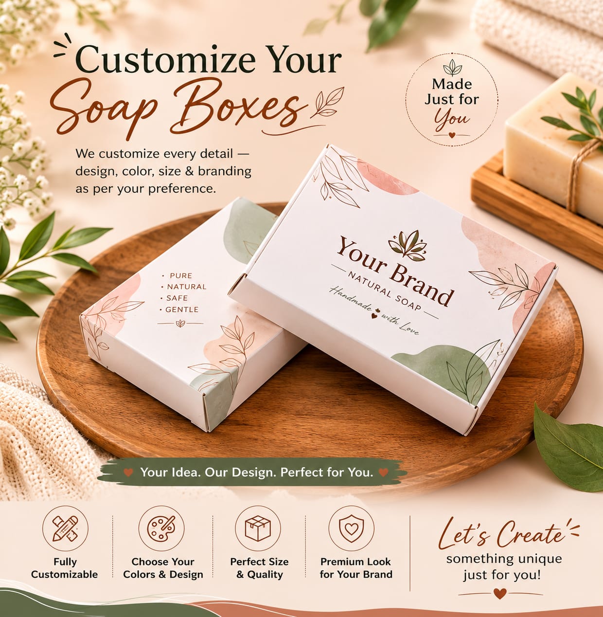 Collection of bespoke gift box styles with different windows and inserts