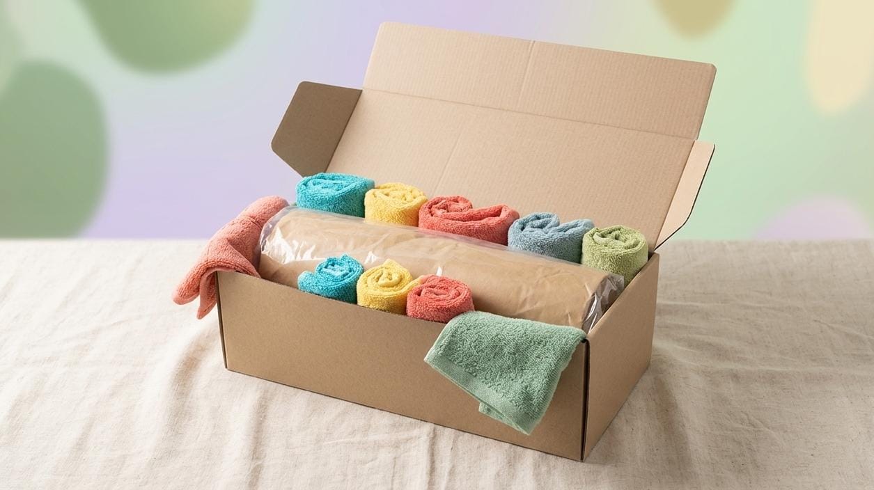 Custom kraft mailer box fitted around textile products